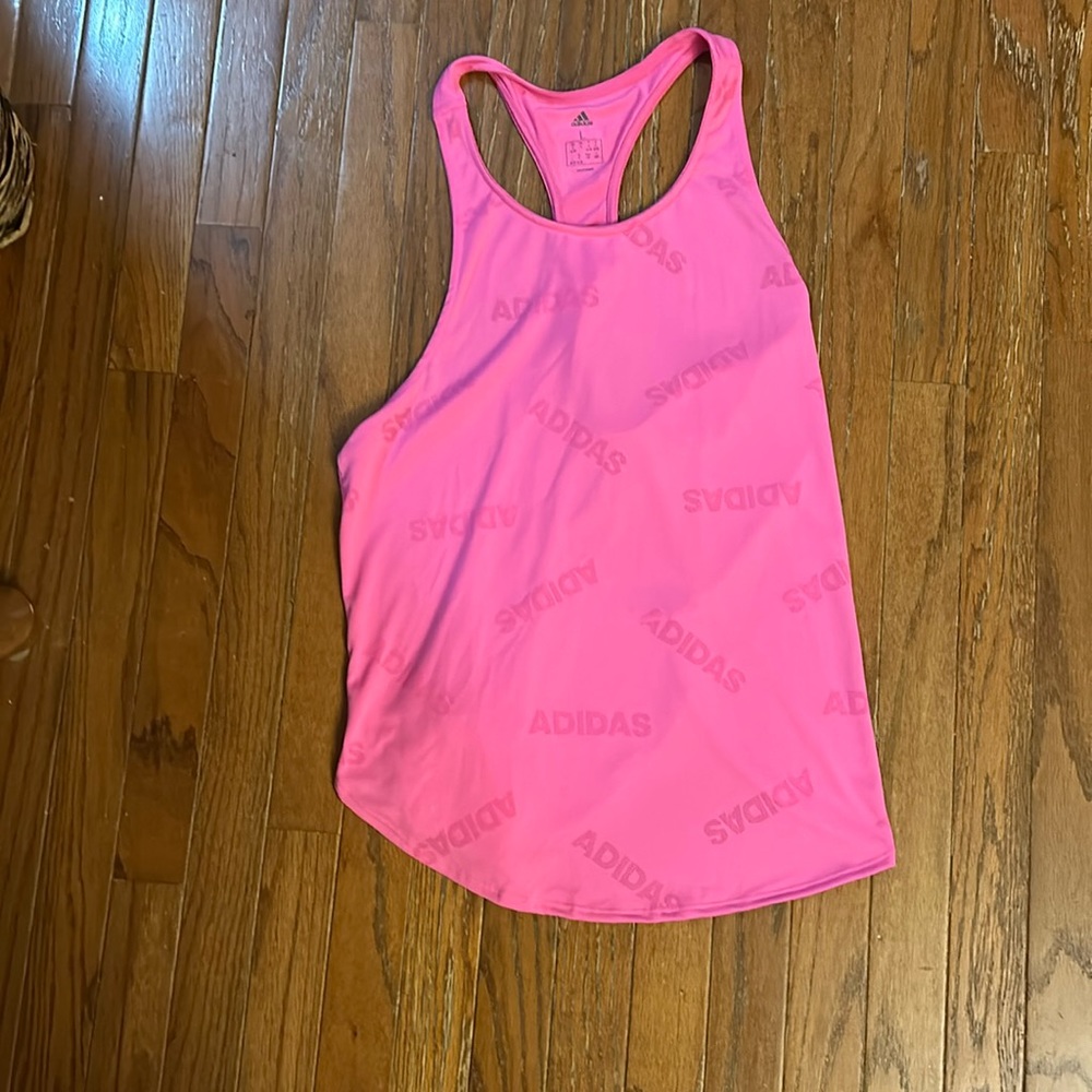 Pink adidas tank top new